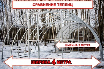 Теплица "АгроХит" "Двустворчатая" ТИТАН (ширина 4 м., труба 40х20, шаг 1 метра)